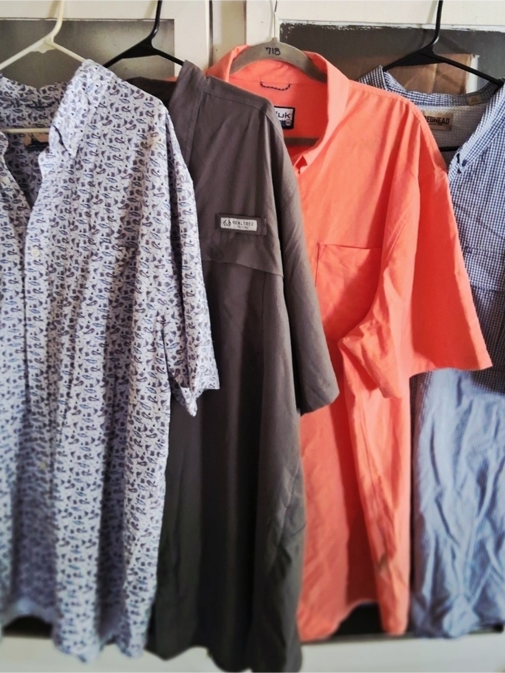 4 Men's Short-Sleeve Button Shirts 3X  HUK, Realtree